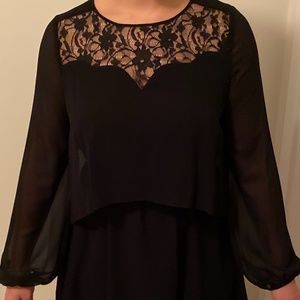 BCBGGeneration Black Backless Lace Dress
